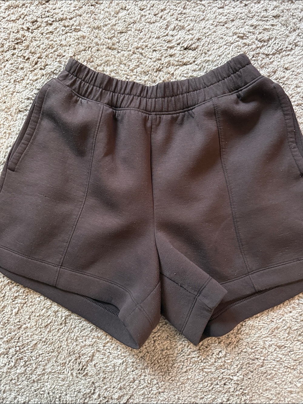 Old Navy Women's Elastic-Waist Brown Knit Shorts